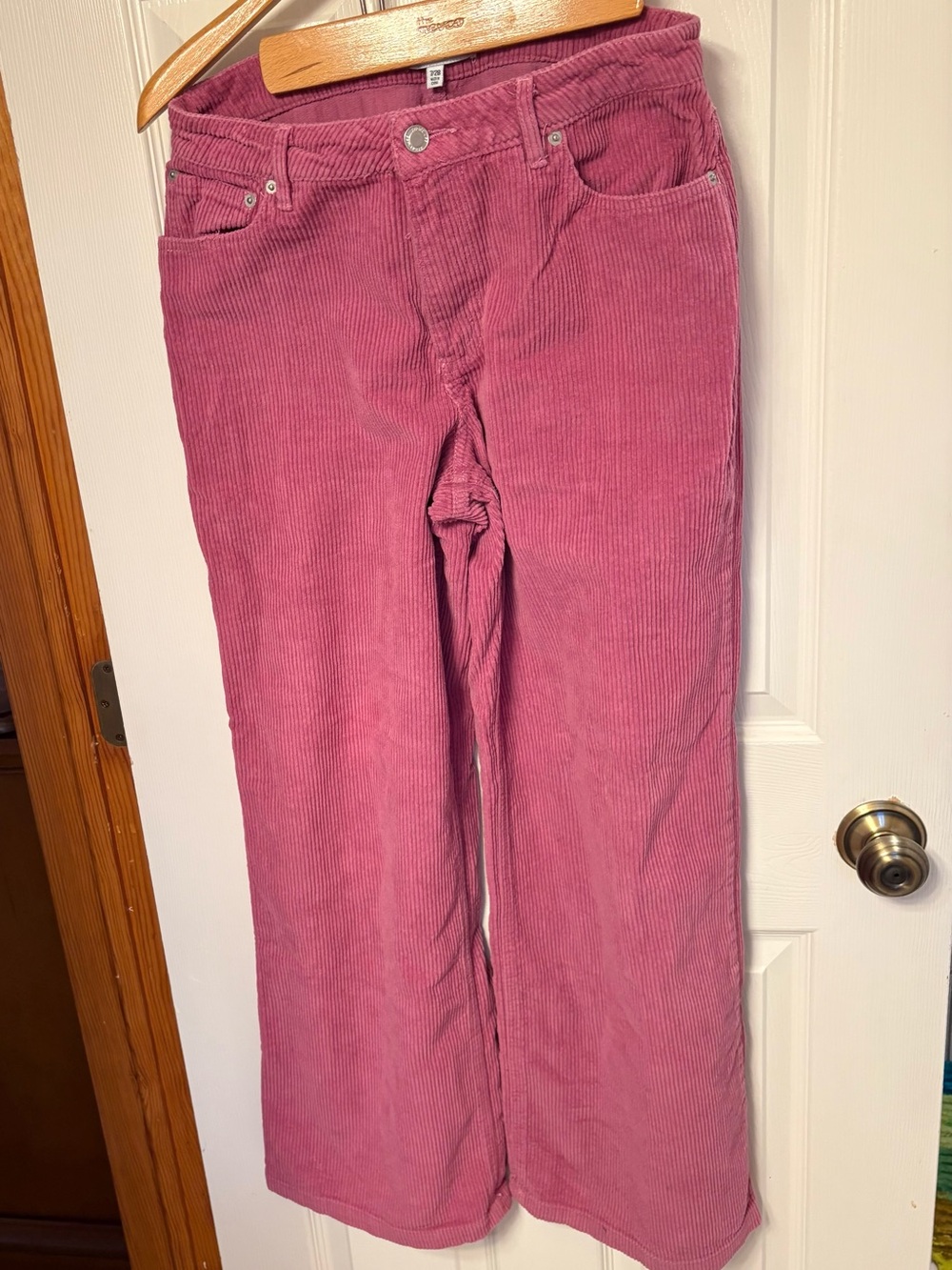 Angel Kiss Pink Corduroy Pants Size 7/28 Straight Leg